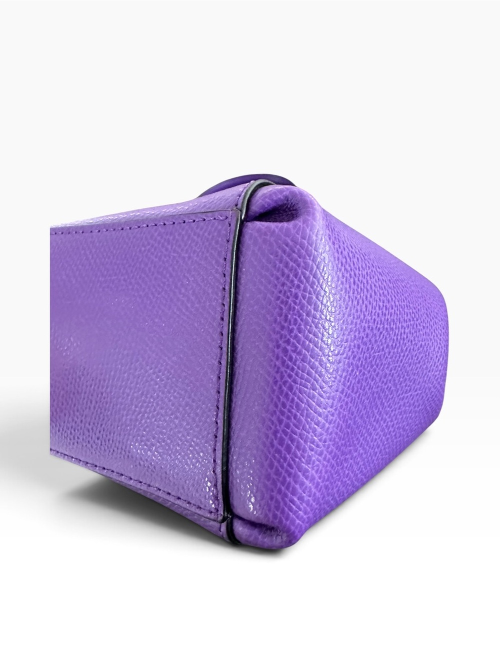 Coach Purple Crossgrain Leather Small Christie Carryall Satchel Bag. F36637 - Picture 9 of 16